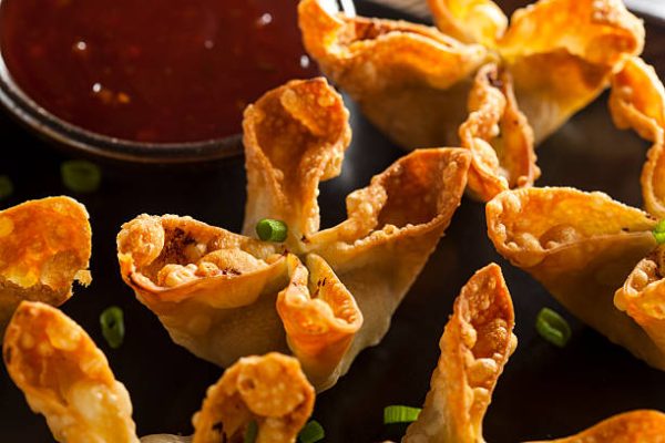 Homemade Asian Crab Rangoons with Sweet and Sour Sauce