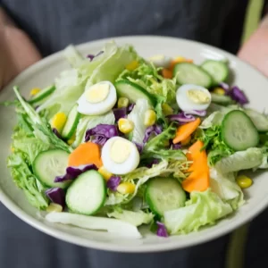 Salad with boiled egg