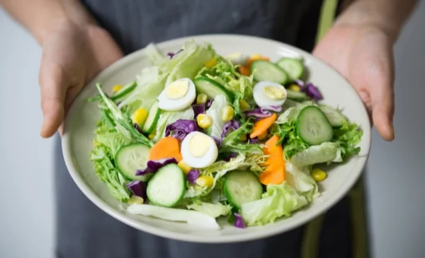 Salad with boiled egg